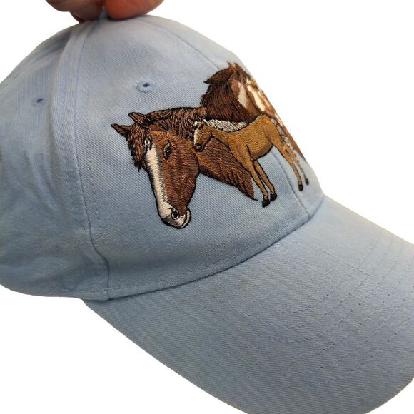 🐴Vintage 90’s Wild Horses Embroidered Hat Jackson hole Wyoming ranch hat - Picture 10 of 14